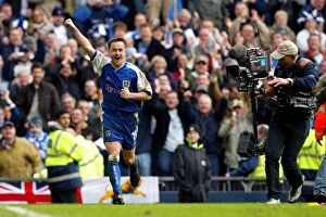 Images Dated 4th April 2004: Millwall FC's Dennis Wise Celebrates AXA FA Cup Semi-Final Victory Over Sunderland (April 2004)