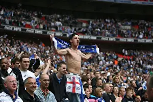 Millwall V Swindon League One Play-off Final Prints: Millwall FC's Play-Off Triumph: The Ecstatic Fans Celebrate at Wembley (Coca-Cola Football League One)