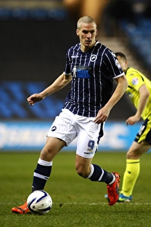 Season 2013-14 Prints: Millwall vs Birmingham City: Steve Morison at The Den - Sky Bet Championship Showdown (25-03-2014)