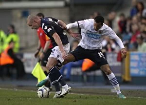 Images Dated 23rd April 2013: Millwall vs. Blackburn Rovers: A Battle for Possession - The Den