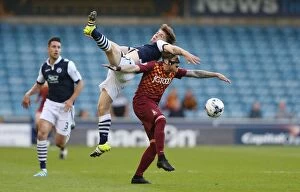 Images Dated 20th May 2016: Millwall vs Bradford City: Intense Moment between Ben Thompson