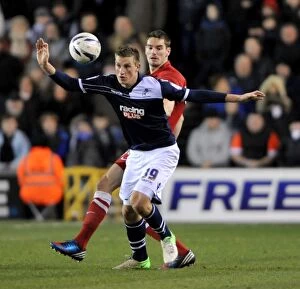 Images Dated 1st December 2012: Millwall vs Charlton Athletic: Intense Moment in Npower Championship Match at The Den