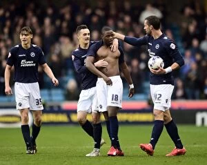 Images Dated 3rd April 2015: Millwall vs Charlton Athletic: Magaye Gueye Scores the Equalizer at The Den (Sky Bet Championship)