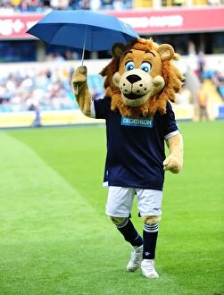 Images Dated 13th August 2011: Millwall vs Nottingham Forest: Steve McClaren's First Visit - Zampa the Lion's Welcome