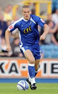 Images Dated 18th August 2009: Millwall vs Oldham Athletic: Steve Morris in Action at The New Den (Football League One, 2009)