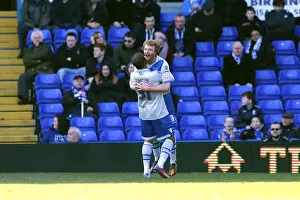 Millwall's Chris Taylor and Jermaine Easter Celebrate Goal Against Birmingham City in Npower Championship (April 2013)