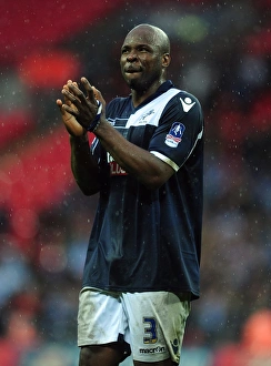 Season 2012-13 Prints: Millwall's Danny Shittu Celebrates FA Cup Semi-Final Victory over Wigan Athletic at Wembley Stadium (April 13)
