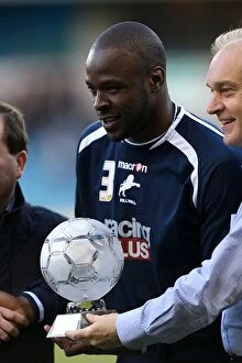 Images Dated 30th April 2013: Millwall's Danny Shittu Receives Championship Player of the Season Award Before Millwall vs