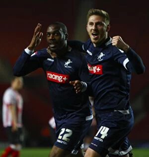 FA Cup - Round 4 Replay, 07-02-2012 v Southampton, St Mary's Stadium Collection: Millwall's Dany N'Guessan Celebrates Goal in FA Cup Fourth Round Replay Against Southampton