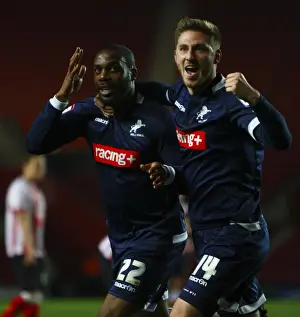 Season 2011-12 Prints: Millwall's Dany N'Guessan Celebrates Goal in FA Cup Fourth Round Replay Against Southampton