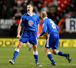 Millwall's David Martin Celebrates Third Goal Against Charlton Athletic in Coca-Cola Football League One (19-12-2009)