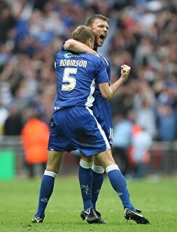 Millwall's Euphoric Moment: Paul Robinson and Darren Ward React to Play-Off Final Victory at Wembley (vs Swindon Town, Football League One)