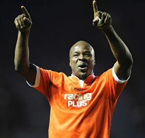 Images Dated 29th March 2013: Millwall's Glory: Danny Shittu Celebrates Championship Win Against Leicester City