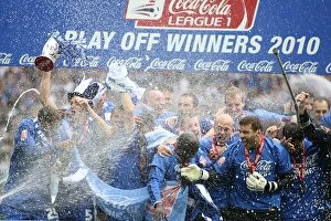 Millwall's Glory: The Thrilling Celebration at Wembley after Winning the Play-Off Final vs Swindon Town (Coca-Cola Football League One)
