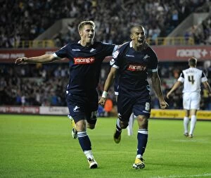 Images Dated 17th August 2011: Millwall's Hamer Bouazza Nets His Second Goal vs. Peterborough United at The Den (17-8-2011)
