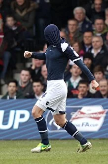 Images Dated 16th February 2013: Millwall's James Henry Celebrates First Goal in FA Cup Fifth Round Clash Against Luton Town at