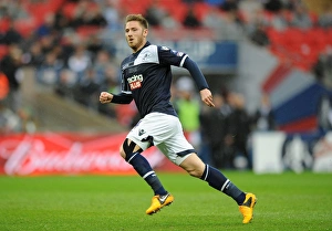 Season 2012-13 Prints: Millwall's James Henry Scores the Winning Goal at FA Cup Semi-Final vs Wigan Athletic at Wembley Stadium (2013)