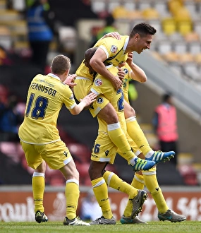 Millwall's Joe Martin Celebrates Third Goal in Sky Bet League One Play-Off First Leg vs. Bradford City (2015-16)