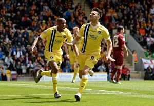 Sky Bet League One - Bradford City v Millwall - Play Off - First Leg - Coral Windows Stadium Collection: Millwall's Lee Gregory Scores Thrilling First Goal in Sky Bet League One Play-Off Semifinal