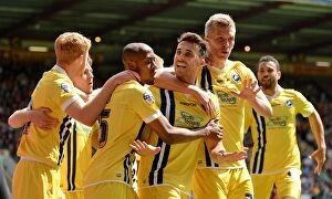 Sky Bet League One - Bradford City v Millwall - Play Off - First Leg - Coral Windows Stadium Collection: Millwall's Lee Gregory Scores Thrilling Goal in Sky Bet League One Play-Off Semifinal vs