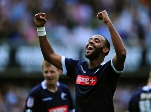 Images Dated 13th August 2011: Millwall's Liam Trotter Scores the Thrilling Second Goal Against Nottingham Forest at The Den