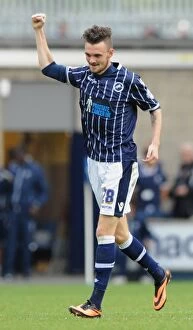 Images Dated 28th September 2013: Millwall's Scott Malone Scores Second Goal Against Leeds United in Sky Bet Championship Match at