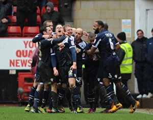 Millwall's Shane Lowry Celebrates Double at The Valley vs Charlton Athletic (Charlton Athletic v Millwall: Npower Football League Championship - 16-03-2013)