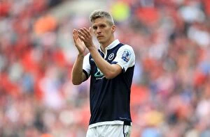 Images Dated 29th May 2016: Millwall's Steve Morison Celebrates Play-Off Victory at Wembley Stadium