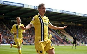 Images Dated 15th May 2016: Millwall's Steve Morison Celebrates Second Goal in Sky Bet League One Play-Off against Bradford City