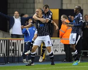 Images Dated 17th September 2013: Millwall's Steve Morison Scores Third Goal Against Blackpool in Sky Bet Championship Match at The