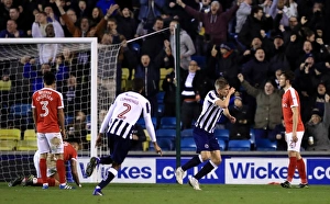 Sky Bet League One Prints: Millwall's Steve Morison Scores Third Goal Against Charlton Athletic in Sky Bet League One Match at The Den