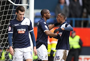 Millwall's Triumph: Guessan and Abdou Celebrate Third Goal vs. Luton Town in FA Cup Fifth Round
