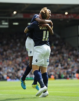 Millwall's Woolford and Abdou Celebrate Opening Goal Against Fulham in Sky Bet Championship