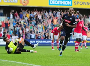 Framed Print : Thrilling Second Goal: Liam Trotter Celebrates for Millwall Against Nottingham Forest (August 13, 2011) Framed Print : Thrilling Second Goal: Liam Trotter Celebrates for Millwall Against Nottingham Forest (August 13, 2011)