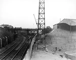 A view of the train tracks which run past The Den, home to Millwall F. C